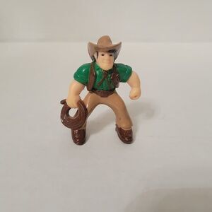 Lincoln Logs Cowboy With Green Shirt Loose 2" Action Figure